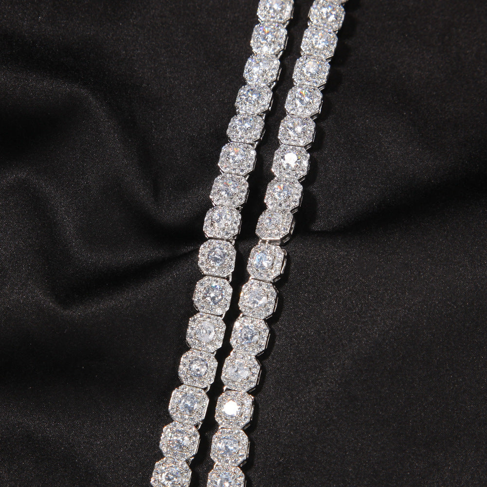 Hip-hop 9mm zircon-encrusted rock candy bracelet