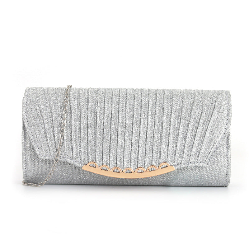 Pleated stitching chain crossbody Clutch Handbag