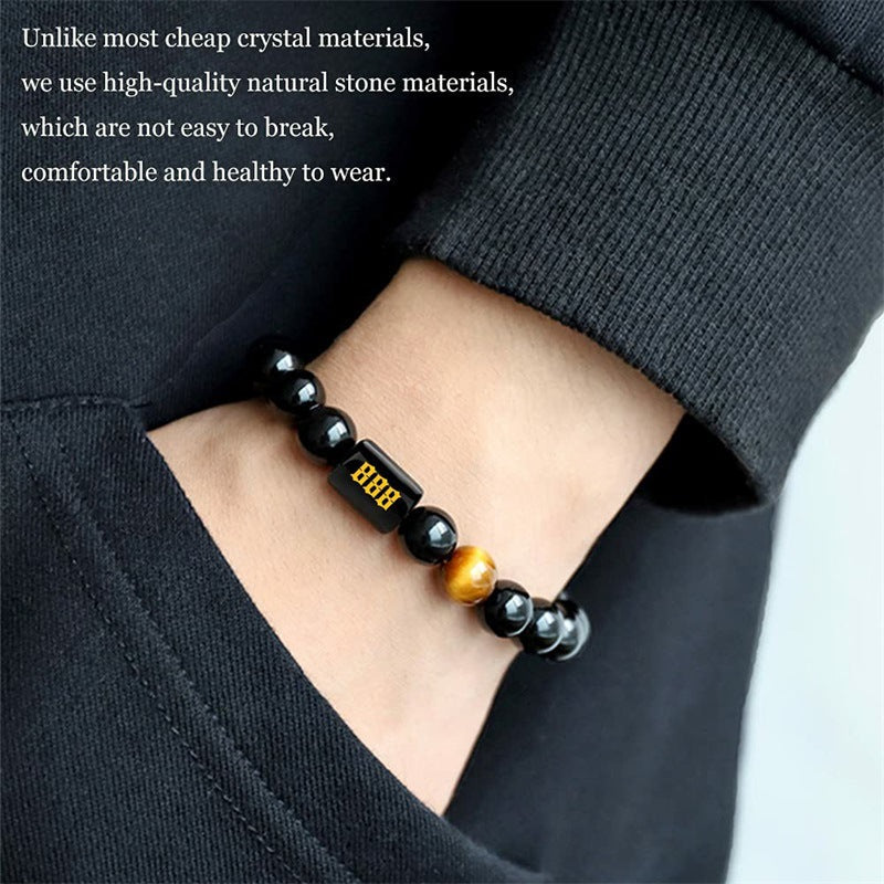 Obsidian Number 000-999 Bracelet