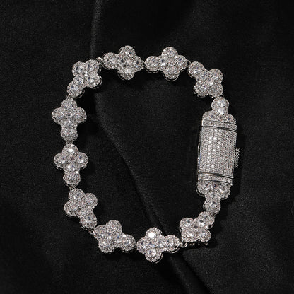 mens gold cross moissanite chain necklace