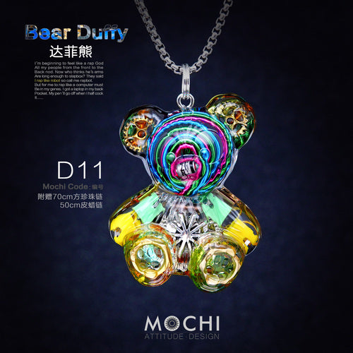 Creative Cyberpunk Duffy Bear Couple Necklace Sweatshirt Pendant