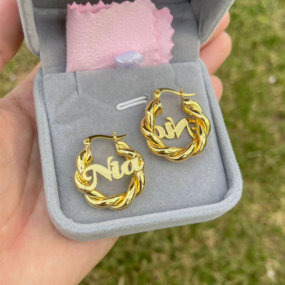 18mm Small Twist Custom Earrings