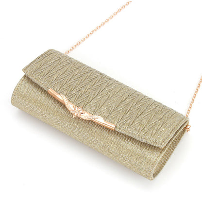 Metal veil pleated Clutch bag evening bag