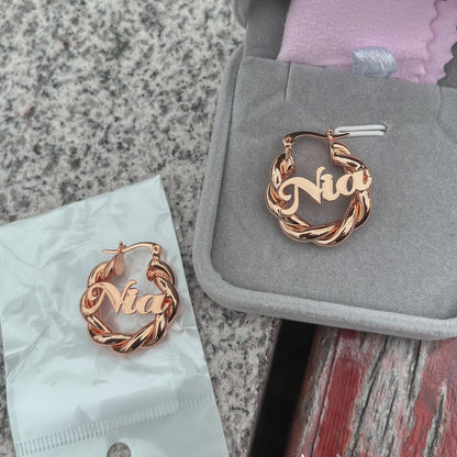 18mm Small Twist Custom Earrings