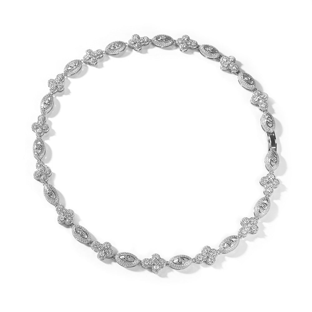 Diamond eye cross high-end feeling necklace