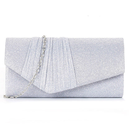 Flash material wrinkle zipper bag cover handbag