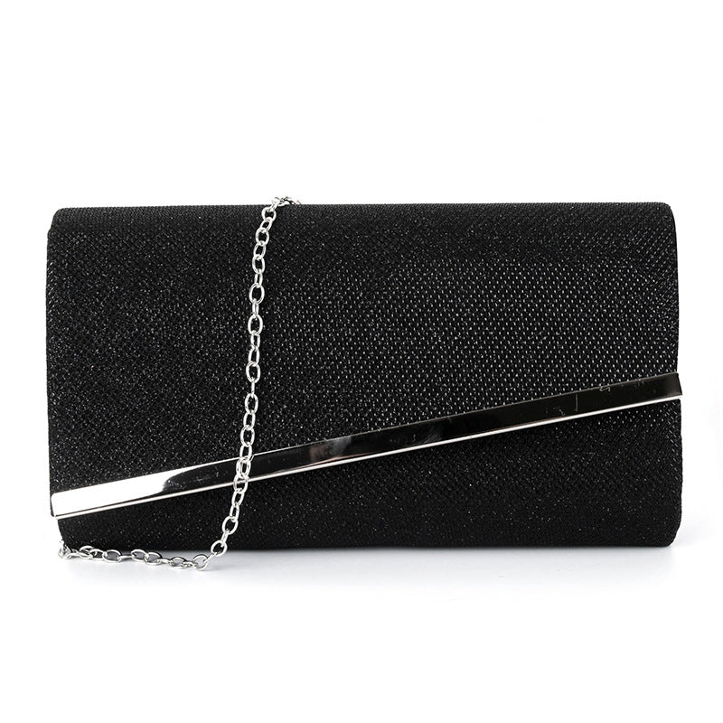 Fashion hard bag clutch metal chain bag