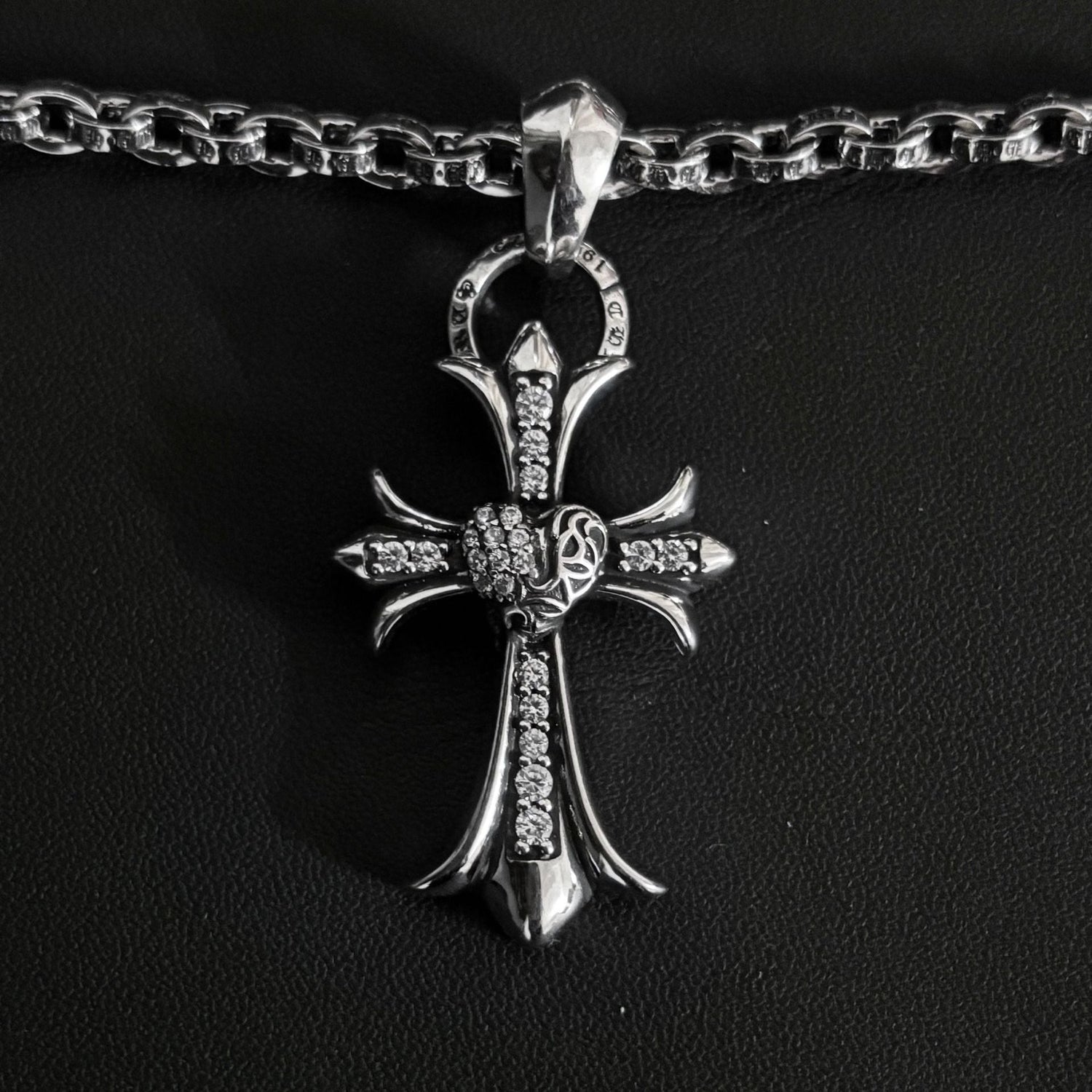 cross love letter chain necklace
