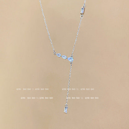 Titanium steel pearl clavicle necklace