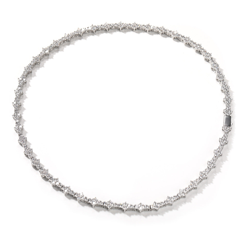 Diamond-studded high-end airplane tennis chain