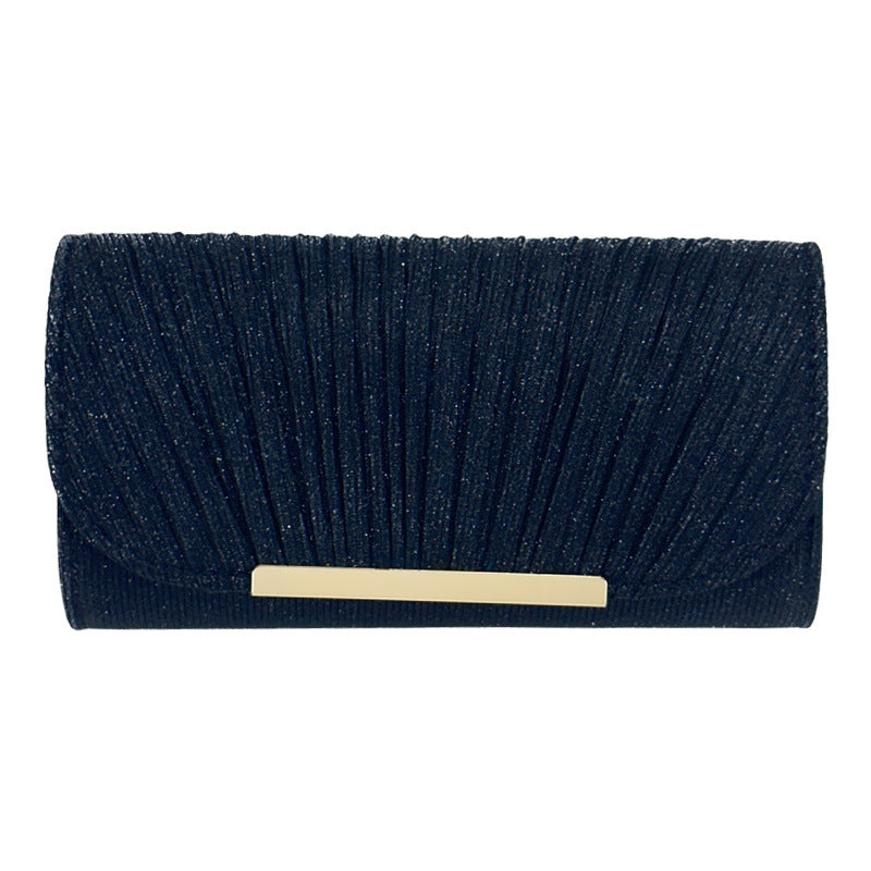 Pleated high sewing round bottom hand-held evening bag
