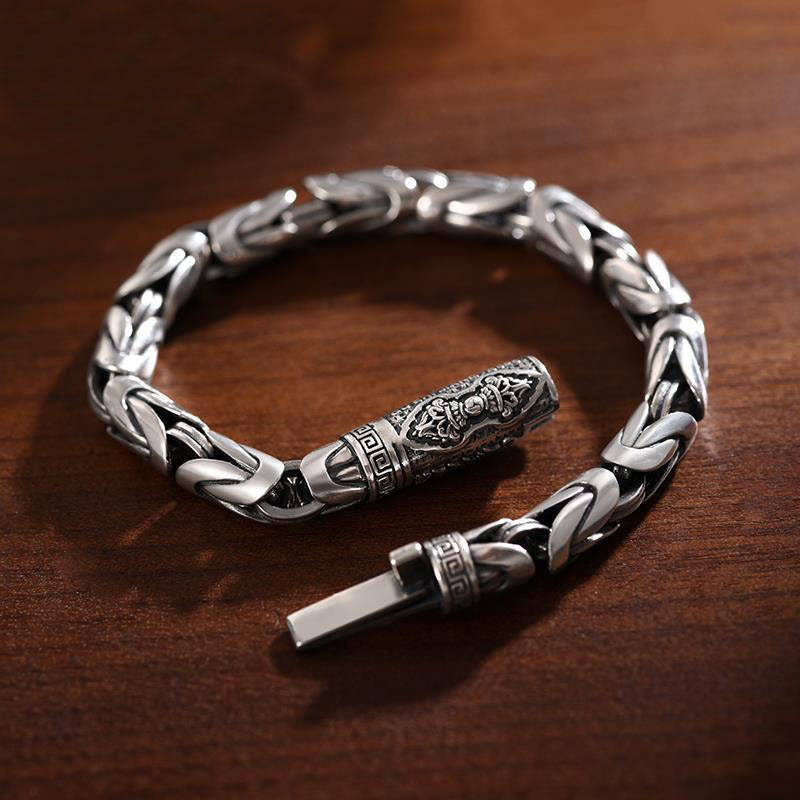 Protect peace and braided vajra pestle bracelet