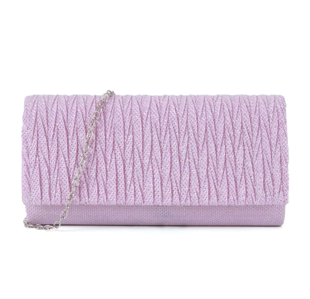 Fantasy shiny pleated clutch bag