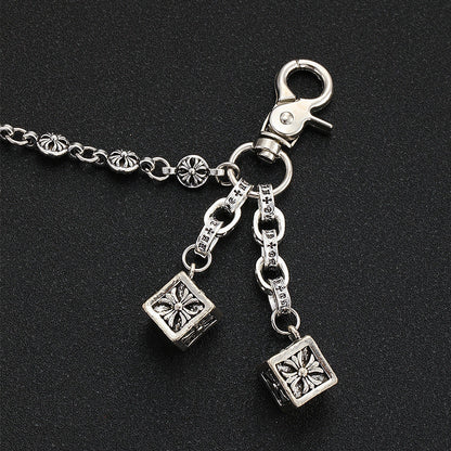 Retro cross flower ball bag chain