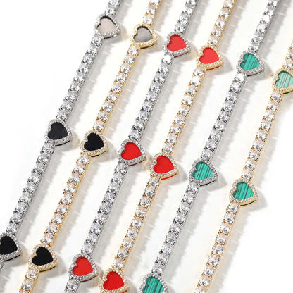 Colorful love tennis chain high-end zircon necklace bracelet