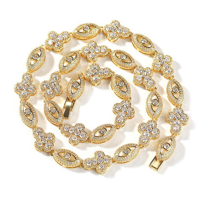 Diamond eye cross high-end feeling necklace
