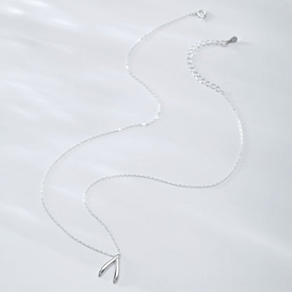 Sterling Silver Wishbone Necklace