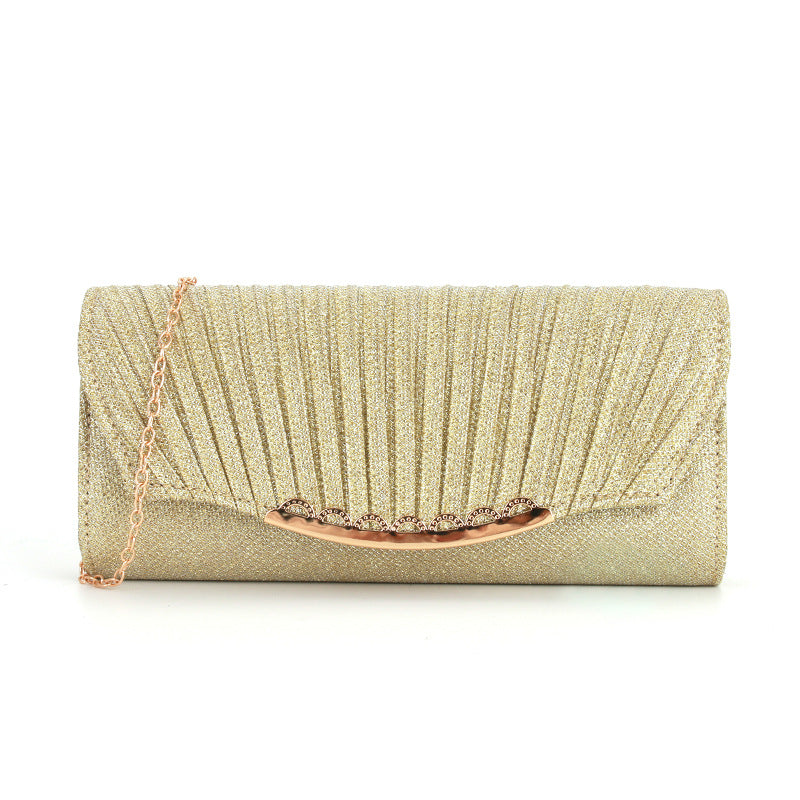 Pleated stitching chain crossbody Clutch Handbag