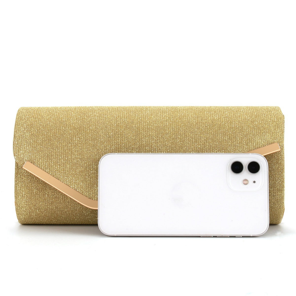 Round bottom metal flap versatile cosmetic bag