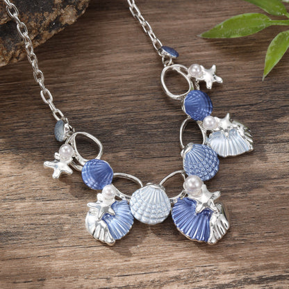 starfish necklace color oil painting shell necklace