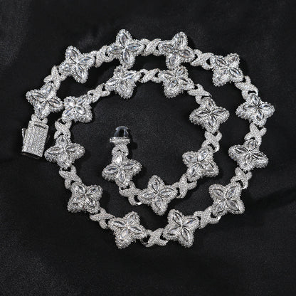 Hip-hop zircon colored infinite four-leaf clover bracelet