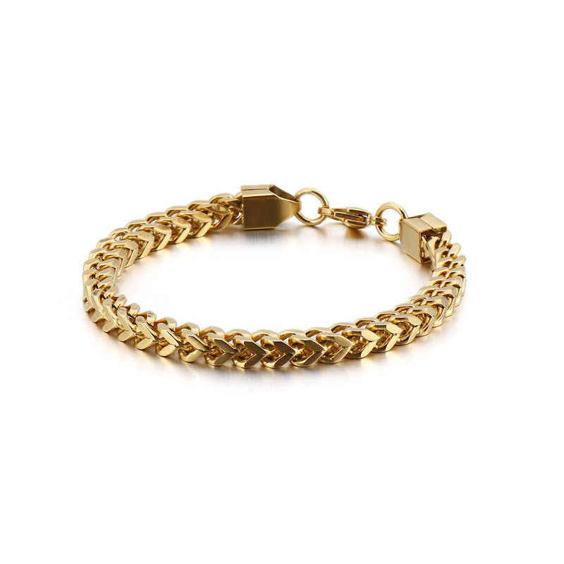 Stainless steel round grinding Cuban bracelet