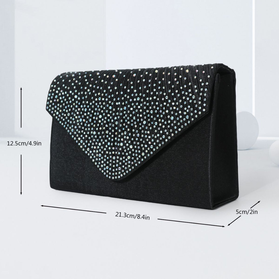 Colorful hot diamond black clutch