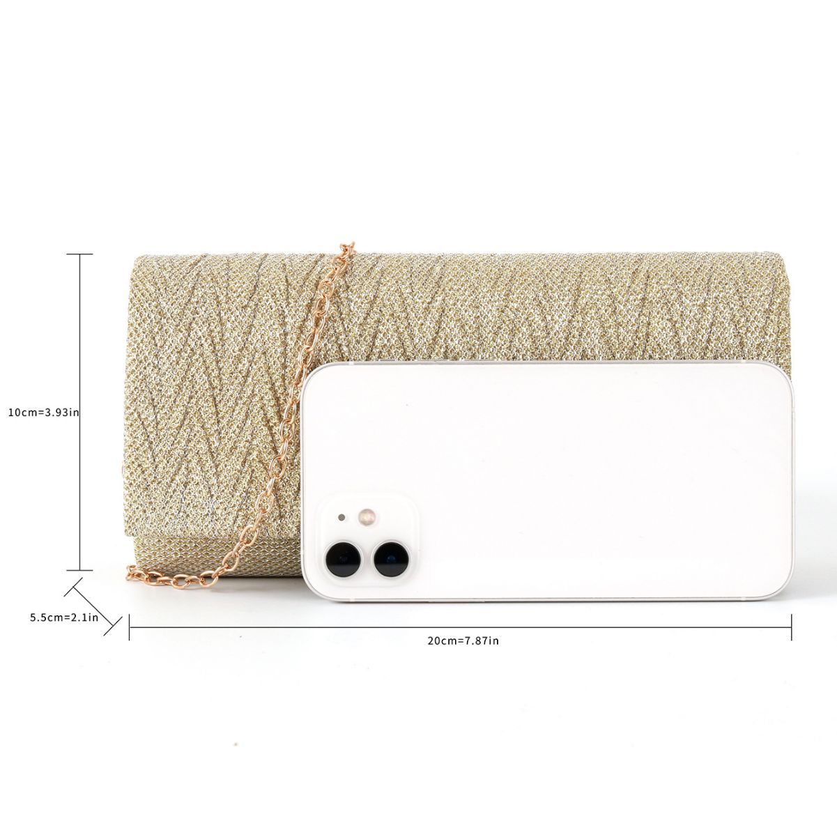 Fantasy shiny pleated clutch bag
