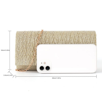 Fantasy shiny pleated clutch bag