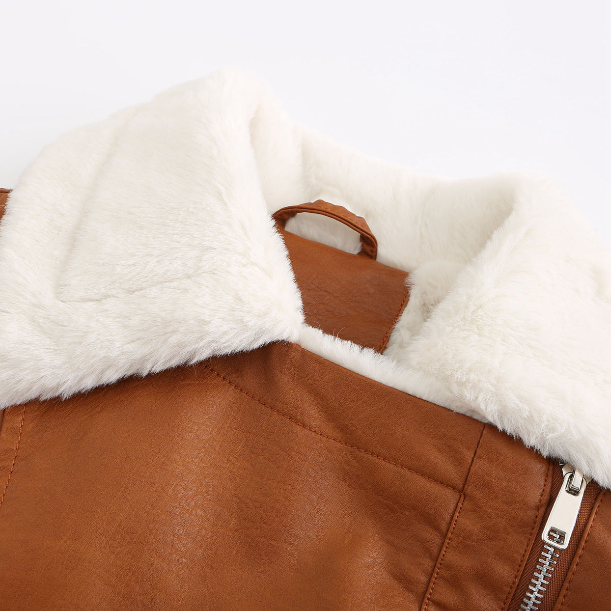 Autumn and winter fleece leather women&