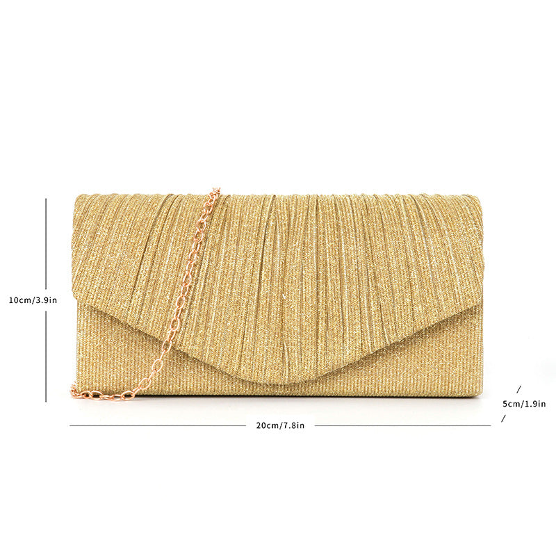 pleated striped veil flashing material handbag