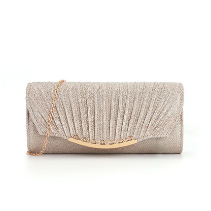 Pleated stitching chain crossbody Clutch Handbag
