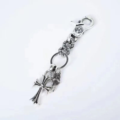 Retro cross sword keychain