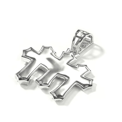Hip-hop square zircon cross diamond-studded pendant