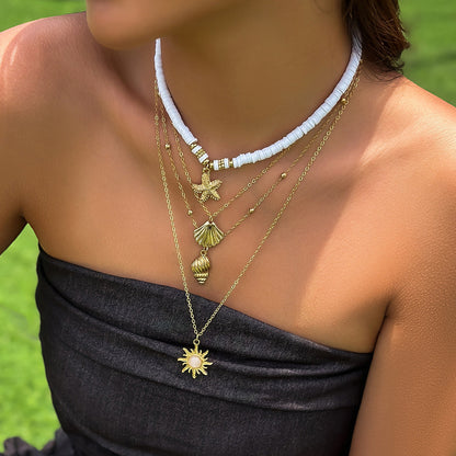 starfish necklace shell conch tassel multi-layer necklace