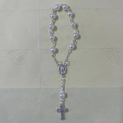 rosary bracelet angel rose pearl gift