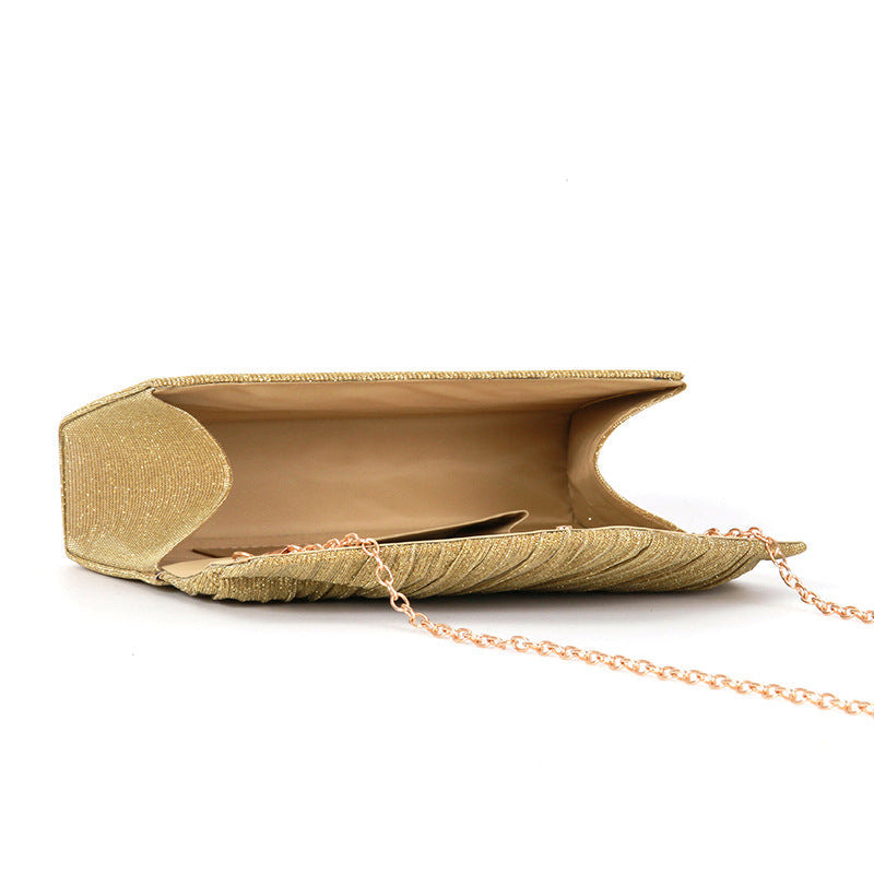 pleated striped veil flashing material handbag