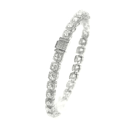 Zircon Hip Hop Necklace 7mm Gold Plated Rock Candy Chain
