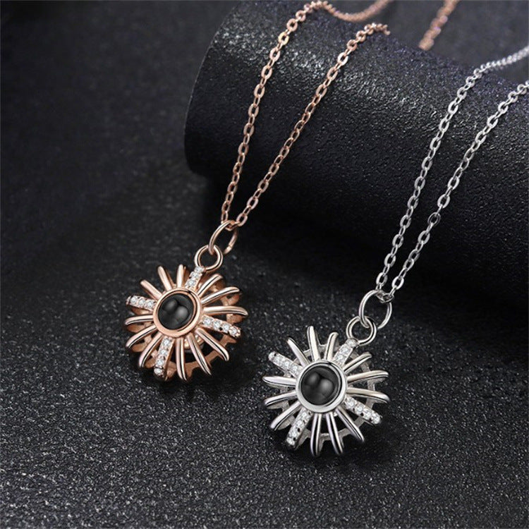 925 Silver Round Hollow Projection Necklace
