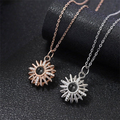 925 Silver Round Hollow Projection Necklace