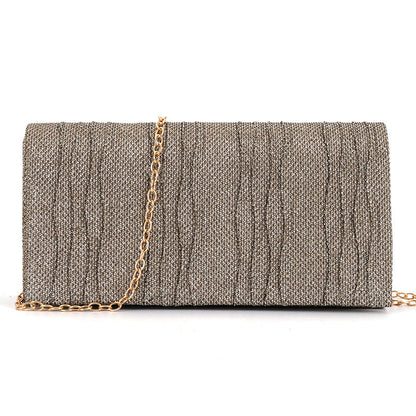 Solid color sequined cosmetics, portable storage clutch