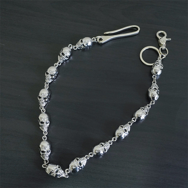 Punk metal big ghost head hip-hop pants chain