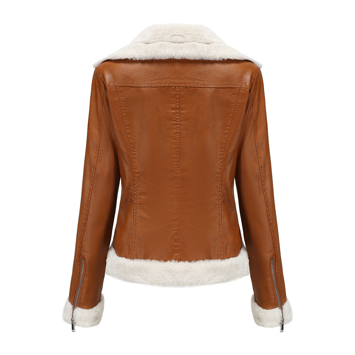 Autumn and winter fleece leather women&