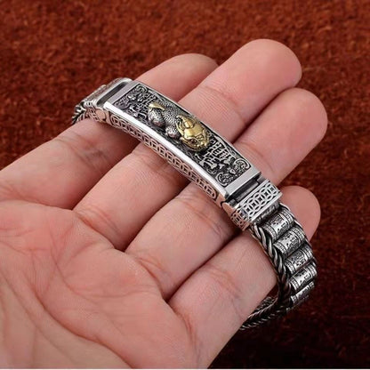 Brave troops silver rotating bead bracelet