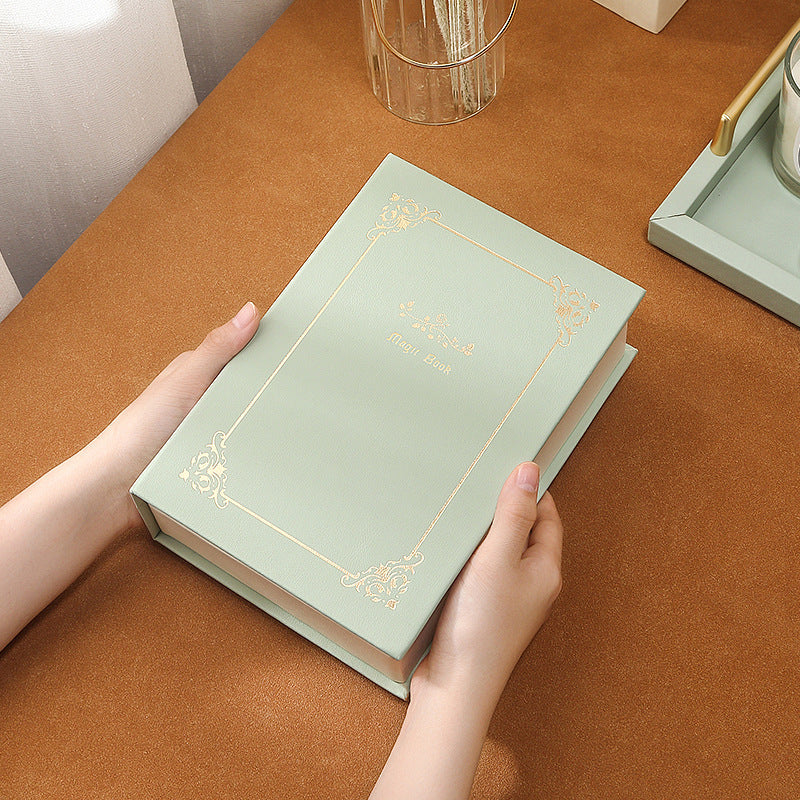 Retro PU leather flip book large-capacity jewelry organizer