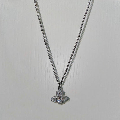 Saturn full diamond necklace clavicle chain