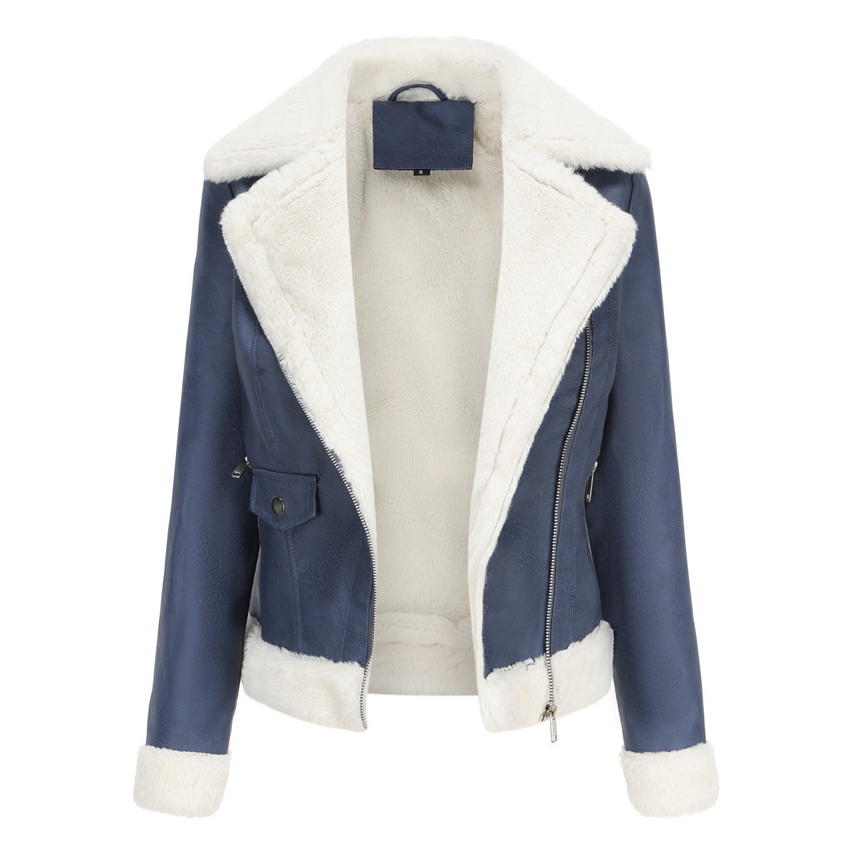 Autumn and winter fleece leather women&