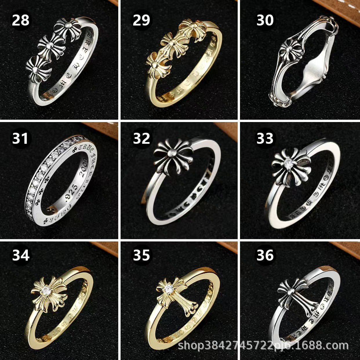 Vintage distressed cross ring