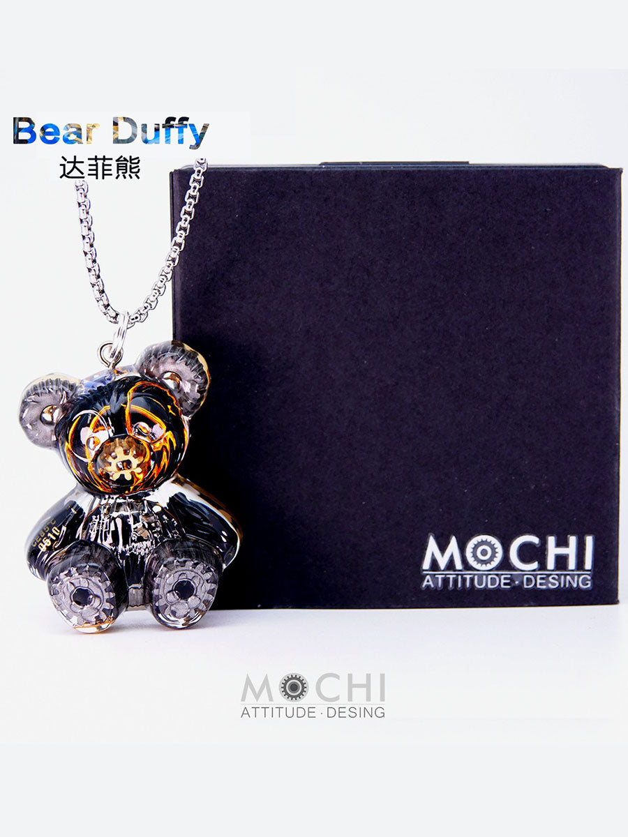 Creative Cyberpunk Duffy Bear Couple Necklace Sweatshirt Pendant