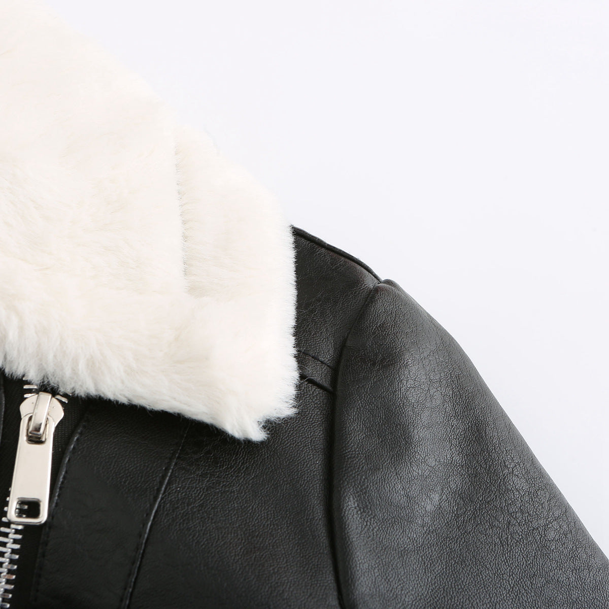 Autumn and winter fleece leather women&